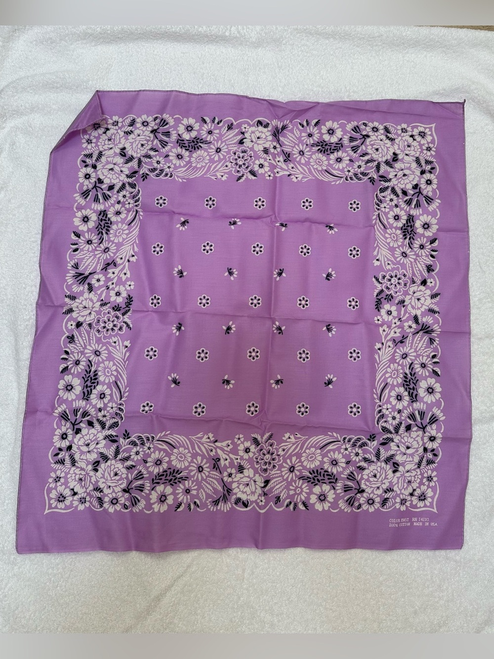 Vintage Color Fast Purple Bandana